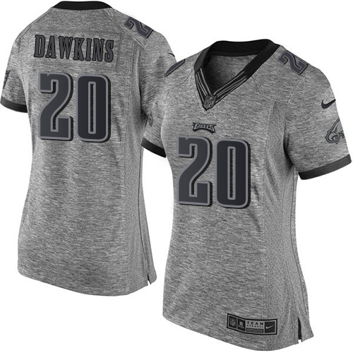 Women's Limited Brian Dawkins Nike Jersey Gray - #20 Gridiron NFL Philadelphia Eagles